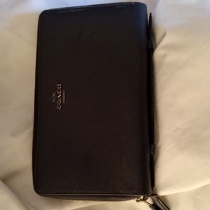 Coach double zip travel wallet